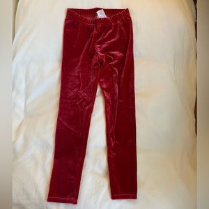 Janie and Jack red velour leggings